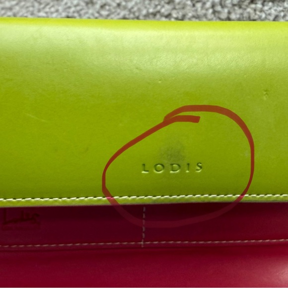 LODIS Vintage EUC Green/Pink Smooth Leather Wallet with Minimalist Design - Picture 16 of 16